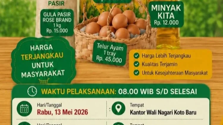 Tiga Lokasi Pasar Murah Disiapkan Pemkab Dharmasraya