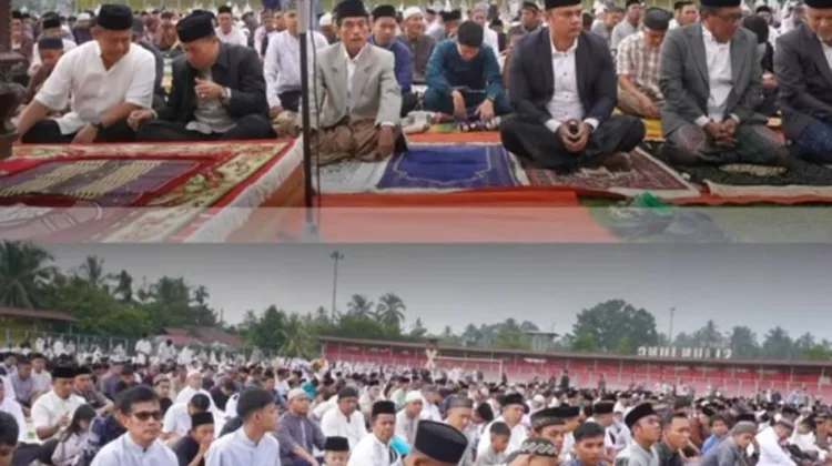 Ribuan Jamaah Ikuti Salat Iduladha di Lapangan M Yamin Muaro Sijunjung