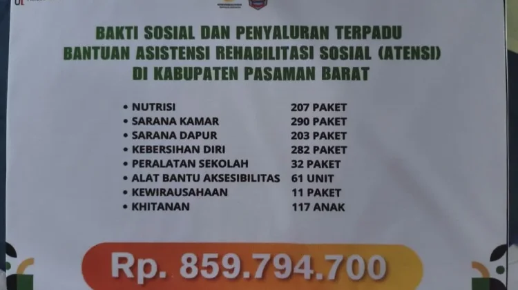 441 Warga Pasbar Terima Bantuan Sosial dari Kemensos