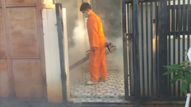 Antisipasi Penyebaran DBD, Puskesmas Dadok Tunggul Hitam Lakukan Fogging