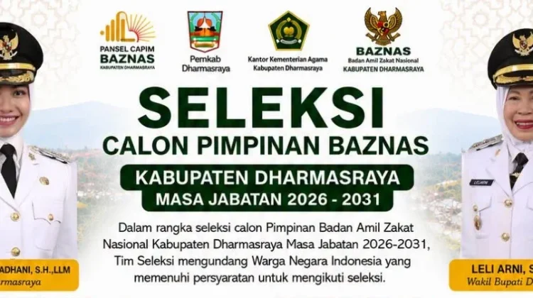 Pemkab Dharmasraya Buka Seleksi Calon Pimpinan BAZNAS 2026–2031