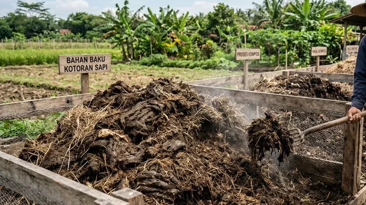 Bank Sampah Ampang Saiyo Mandiri Produksi Kompos Berbahan Baku "Kohe"