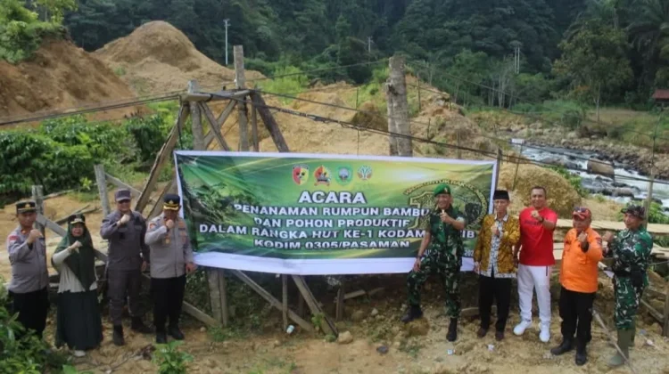 Kodim Tanam Bambu, Pasbar Perkuat Mitigasi Bencana Talamau