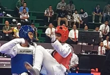 Genta Al Ghifari Latihan Bersama Taekwondoin Timnas Iran