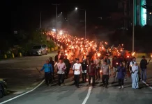 Ratusan Obor di Padang Panjang Sambut Ramadan