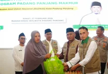 BAZNAS Padang Panjang Salurkan Paket Sembako Ramadan Bahagia