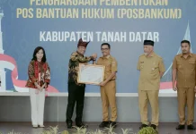 Solok Selatan Raih Penghargaan Pembentukan Posbankum Nagari