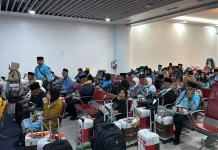 Kloter 02 Embarkasi Padang asal Bengkulu, Terbang 18 Menit Lebih Cepat
