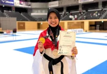 Atlet Taekwondo Sumbar Ressya Faolingga Raih Emas di Osaka, Jepang