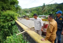 Bupati Eka Putra Tinjau Jembatan Titian Putiah yang Rusak akibat Banjir