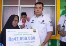 Lima Ahli Waris Pekerja di Sijunjung Terima Santunan BPJS Ketenagakerjaan