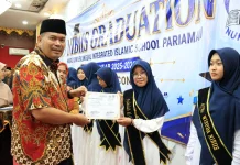 Wali Kota Pariaman Hadiri Wisuda Tahfiz 53 Siswa NIBIIS di Aula Balaikota