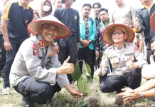 Polres Tanah Datar Lanjutkan Aksi Penanaman Pohon Tahap Kedua