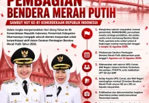 Pemkab Dharmasraya Galakkan Pembagian Bendera Merah Putih Sambut Kemerdekaan