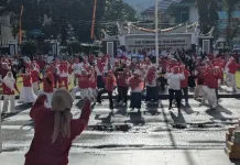 Semarakkan HUT ke-81 RI, Pemkab Pasaman Gelar Senam Sehat Berhadiah