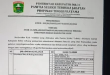 Sepuluh Pelamar Lolos Administrasi Seleksi Sekda Kabupaten Solok
