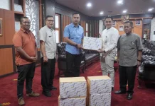 Bank Nagari Serahkan Bantuan Masker, Pemkab Sijunjung Segera Salurkan ke Masyarat
