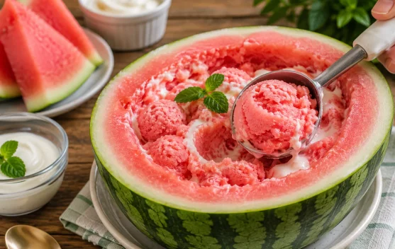 Es Krim Semangka Beku Jadi Tren Camilan Sehat dan Menyegarkan