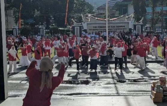 Semarakkan HUT ke-81 RI, Pemkab Pasaman Gelar Senam Sehat Berhadiah