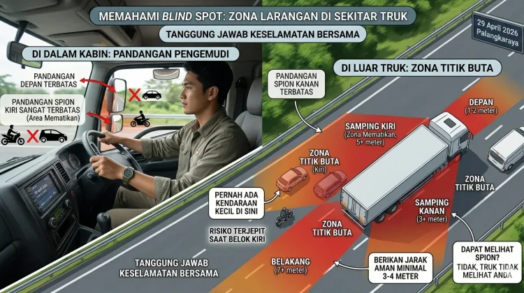 Memahami Blind Spot atau Titik Buta pada Kendaraan Besar