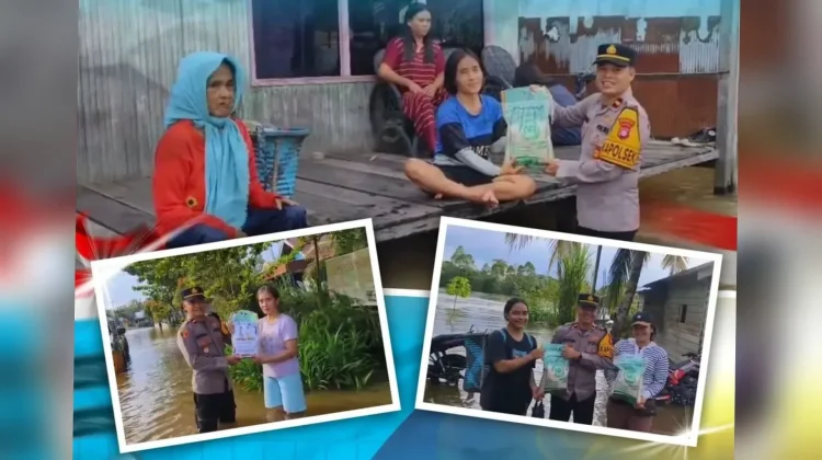 Polisi Turun ke Rumah Warga, Salurkan Bantuan Banjir di Mentaya Hulu