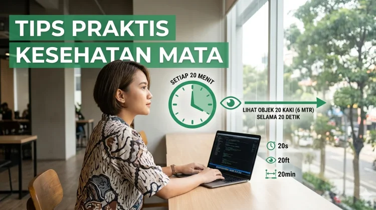 Aturan 20-20-20 Menjaga Kesehatan Mata Pekerja di Depan Layar Laptop