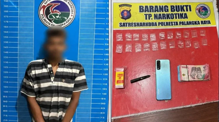 Polisi Gerebek Barak di Palangka Raya, Pria 31 Tahun Ditangkap Bersama 22 Paket Sabu