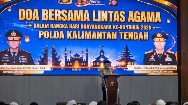 Doa Bersama Lintas Agama, Polda Kalteng Sambut Hari Bhayangkara ke 80