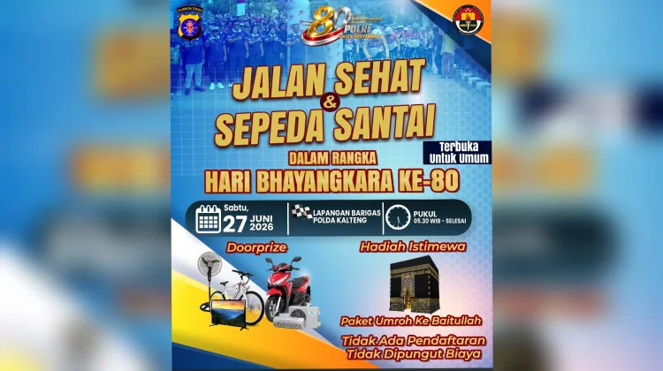 Polda Kalteng Gelar Jalan Sehat dan Sepeda Santai, Hadiahnya Paket Umrah