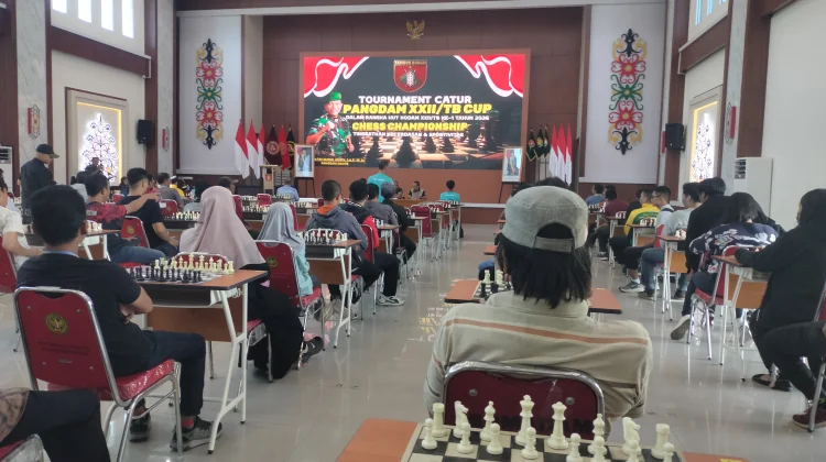Turnamen Catur Pangdam XXII/TB 2026 Resmi Dibuka, 126 Pecatur Siap Bertanding