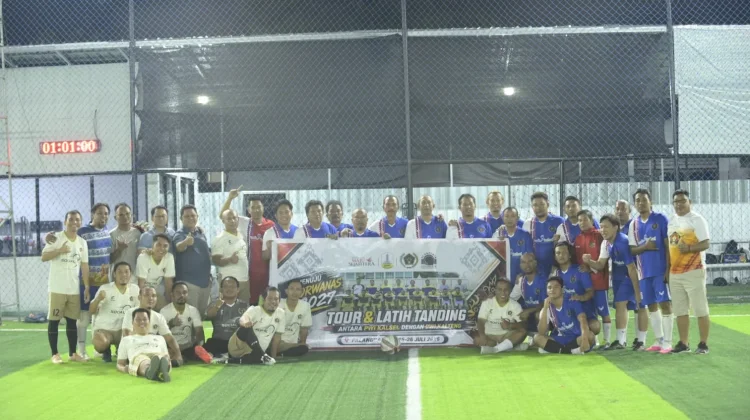 Laga Uji Tanding, Tim Mini Soccer PWI Kalteng Ditahan Imbang 5-5 Tim PWI Kalsel