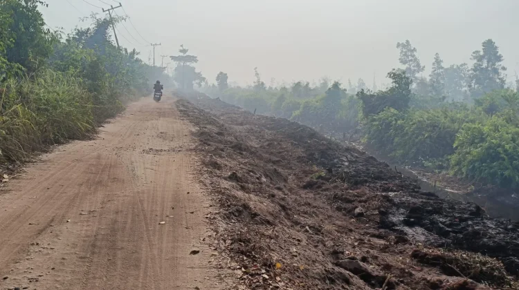 Pembersihan dan Pembuatan Tanggul di Tanjung Taruna Dukung Pencegahan Karhutla