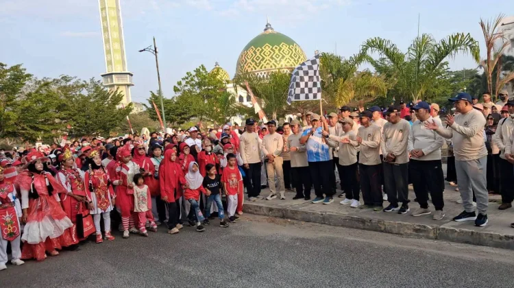 Jaga Kamtibmas, Polsek Pahandut Kawal Kegiatan Jalan Sehat