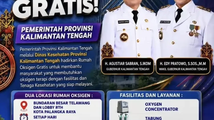 Pemprov Kalteng Sediakan Layanan Rumah Oksigen Gratis untuk Masyarakat