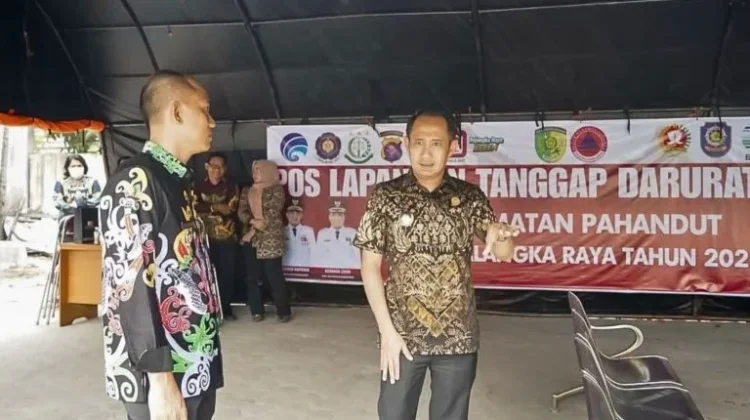 Wali Kota Palangka Raya Meninjau Poslap Karhutla