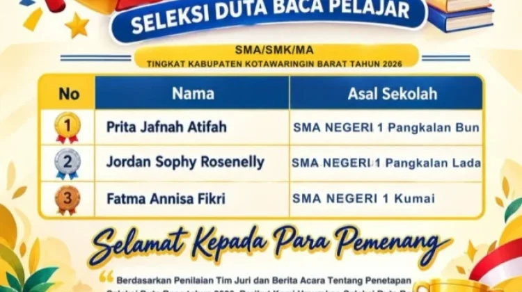 Prita Jafnah Terpilih Jadi Duta Baca Pelajar Kobar 2026