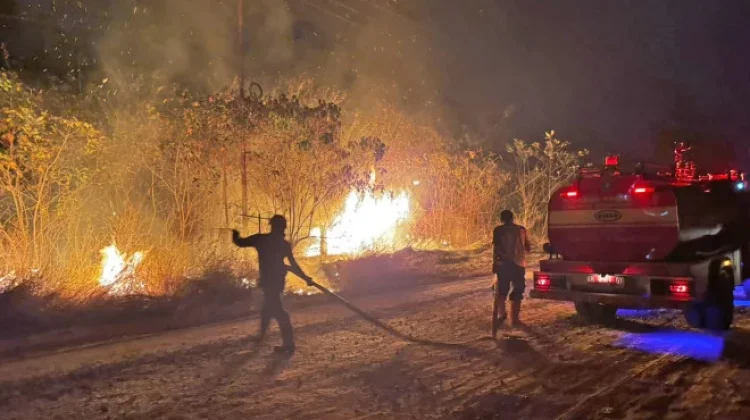 Respons Cepat 10 Menit, Damkar Kobar Padamkan Kebakaran Lahan Malam Hari