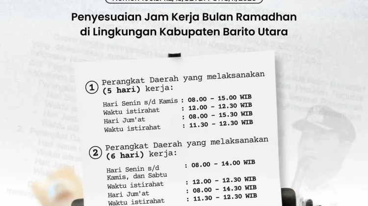 Penyesuaian Jam Kerja Pemkab Barut Saat Ramadan