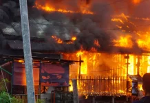 10 Rumah Ludes Terbakar di Mendawai Menjelang Berbuka Puasa