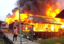 Kebakaran Hebat di Mendawai, Kerugian Capai Miliaran Rupiah