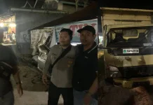 Polsek Rakumpit Sambangi TKP Kecelakaan di Jalan Tumbang Talaken
