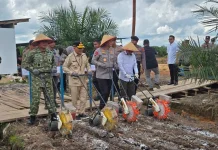 Gubernur Kalteng Ikuti Kegiatan Tanam Jagung Bersama Kapolda di Pulang Pisau