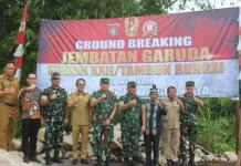 Kodim 1016/Plk Bangun Jembatan Perintis Garuda di Kecamatan Bukit Batu