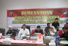 Polda Kalteng Musnahkan 5,43 Sabu-sabu dan Amankan 21 Tersangka