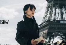 Poster Wednesday Season Tiga Berlatar Menara Eifeel Paris
