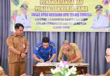 Pemkab Barsel Lakukan PKS Penanggulangan Bencana Tahun 2026