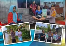 Polisi Turun ke Rumah Warga, Salurkan Bantuan Banjir di Mentaya Hulu