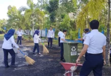 Dishub Kobar Laksanakan Korve dan Penghijauan di UPTD Pengujian Kendaraan
