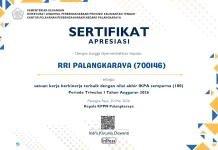 RRI Palangka Raya Raih Penghargaan IKPA Sempurna Triwulan I 2026