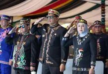Bupati Barito Utara Hadir Upacara Hari Jadi Kalteng